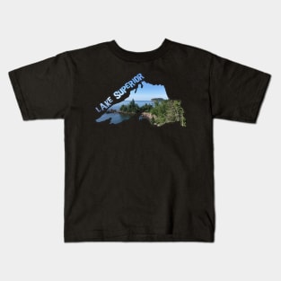 Lake Superior Outline (Tettegouche State Park) Kids T-Shirt